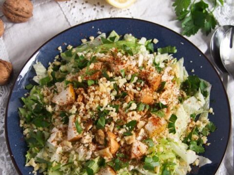 Fall Pear Celeriac And Walnut Salad With Cheese