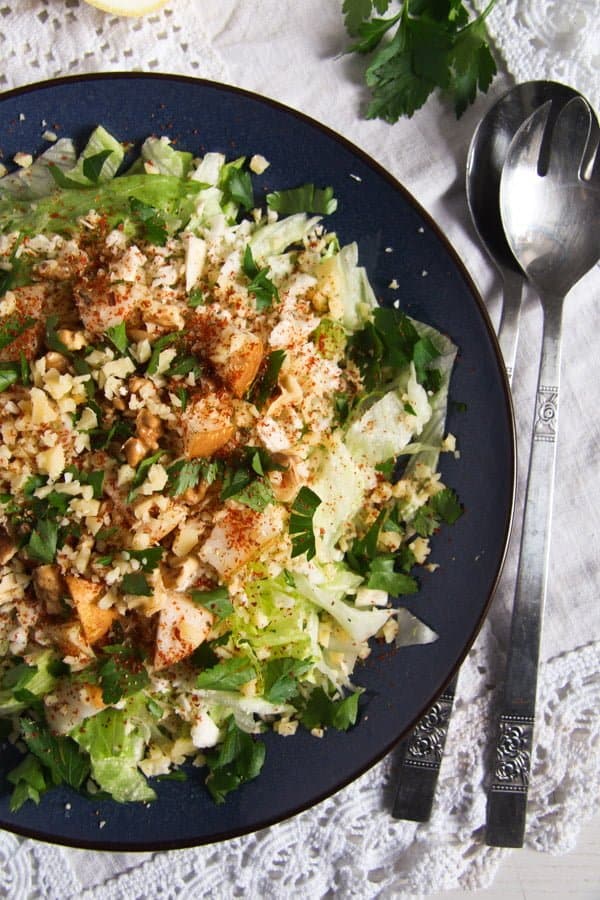 Autumn Pear, Celeriac and Walnut Salad with Cheese