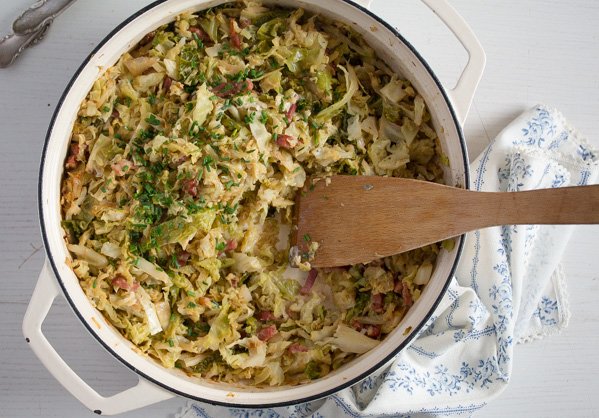 Sauteed Savoy Cabbage with Bacon