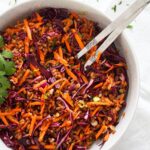 bowl of hearty salad with red cabbage