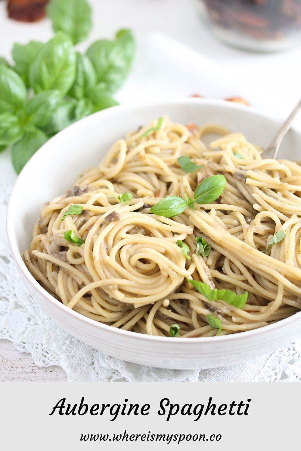 Aubergine Pasta Recipe (Eggplant Spaghetti) Where Is My Spoon