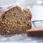 vegan bread recipe with bananas close up on a wire rack