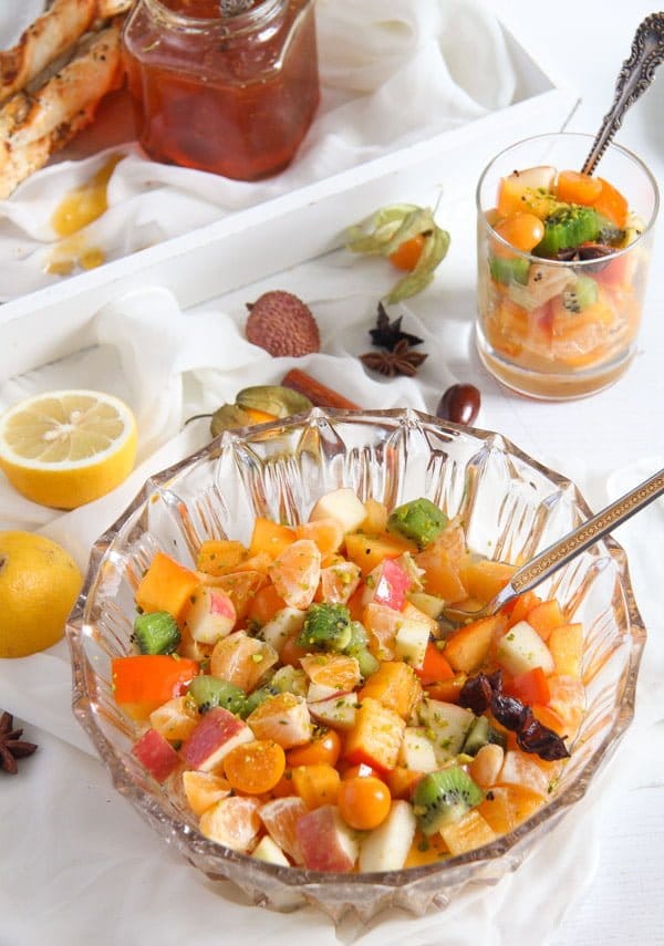 Winter Fruit Salad with Cinnamon Star Anise Dressing