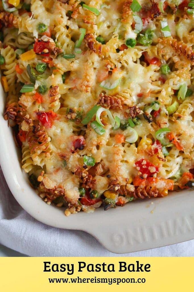 pasta bake with vegetables and ham