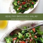 healthy broccoli salad on a serving platter