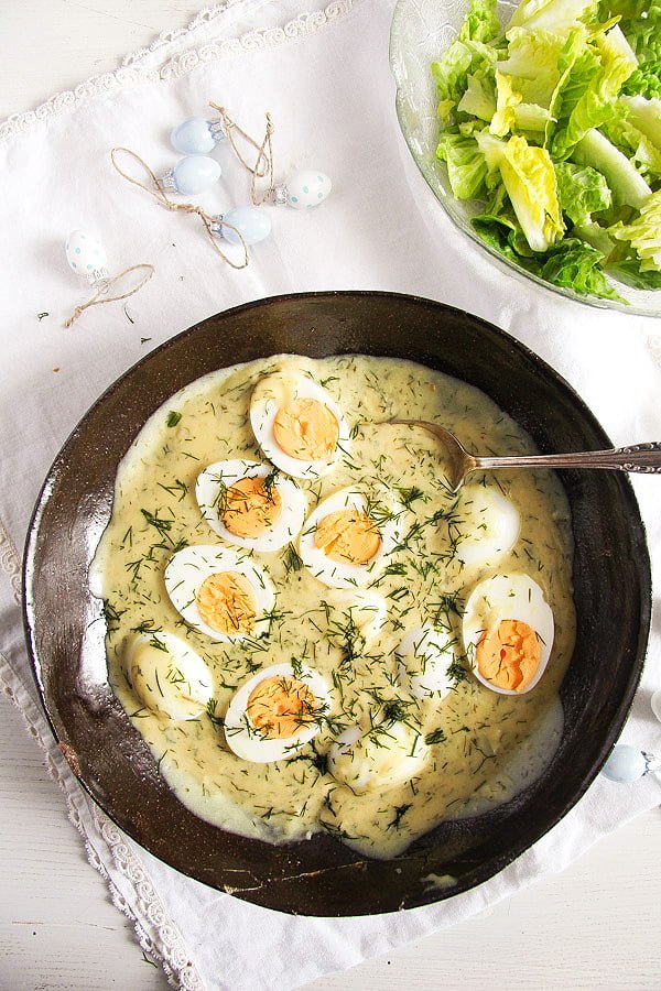 German mustard sauce with eggs