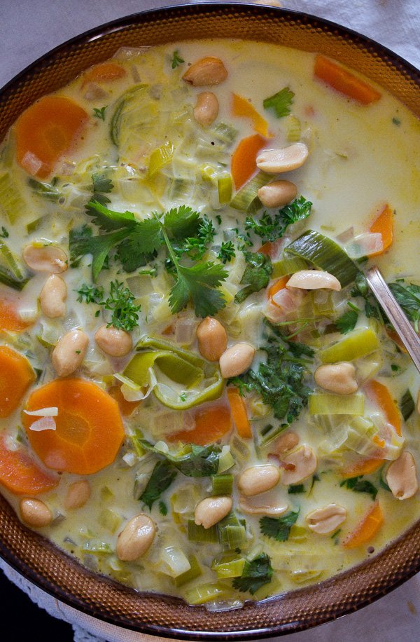 peanut soup with vegetables