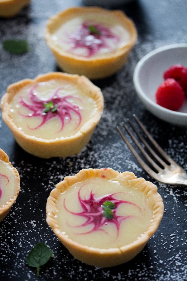 raspberry tartlets with raspberry jam