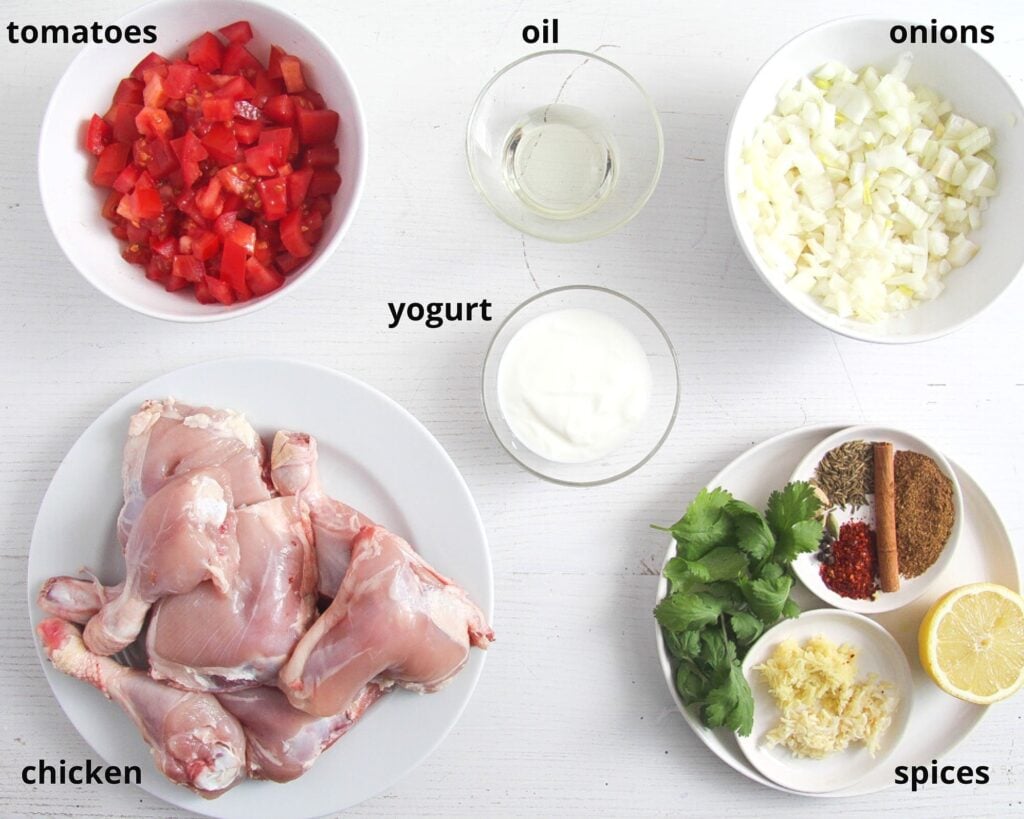 ingredients for making chicken curry