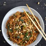 soy sauce spinach and peanut butter sauce for noodles