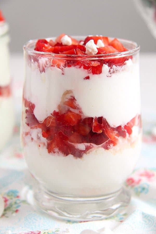 Crushed Meringue Dessert with Strawberries and Cream