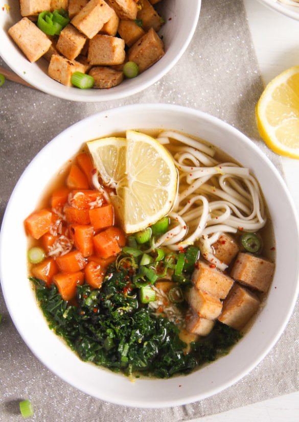 Vegan Tofu Soba Noodle Soup