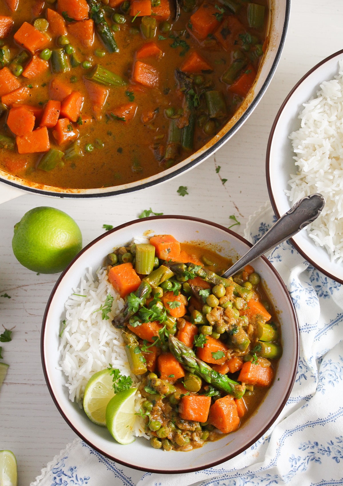indian curry with sweet potatoes and coconut milk
