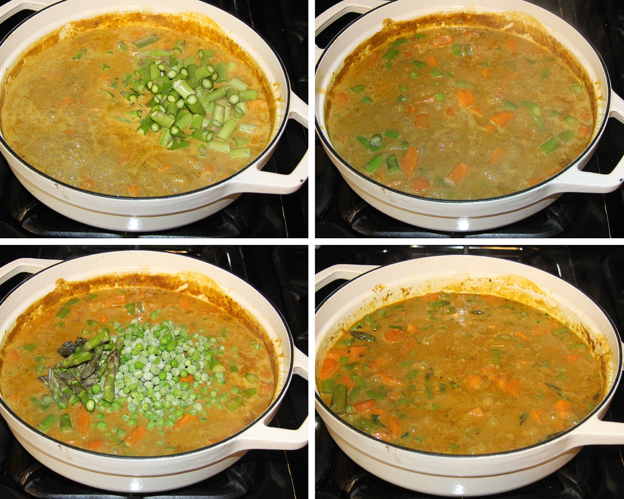 step by step curry with vegetables and coconut milk