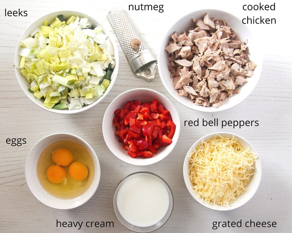 ingredients chicken and leek pie