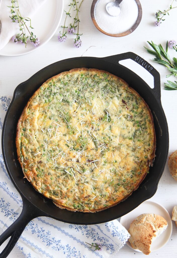 egg dish made in an cast iron pan