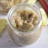 sugar free jam with chia seeds in a small jar