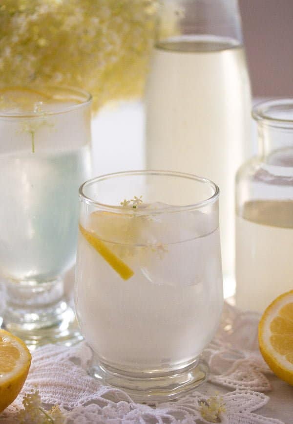 glass of elderflower syrup