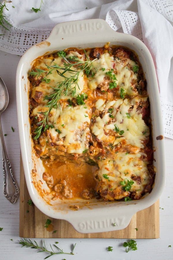 low carb zucchini lasagna with ground meat