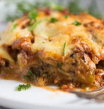 low carb zucchini lasagna with cream cheese