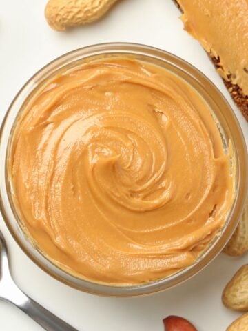 small bowl of peanut butter.
