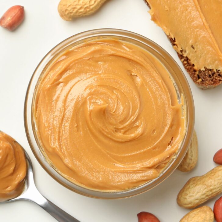 small bowl of peanut butter.