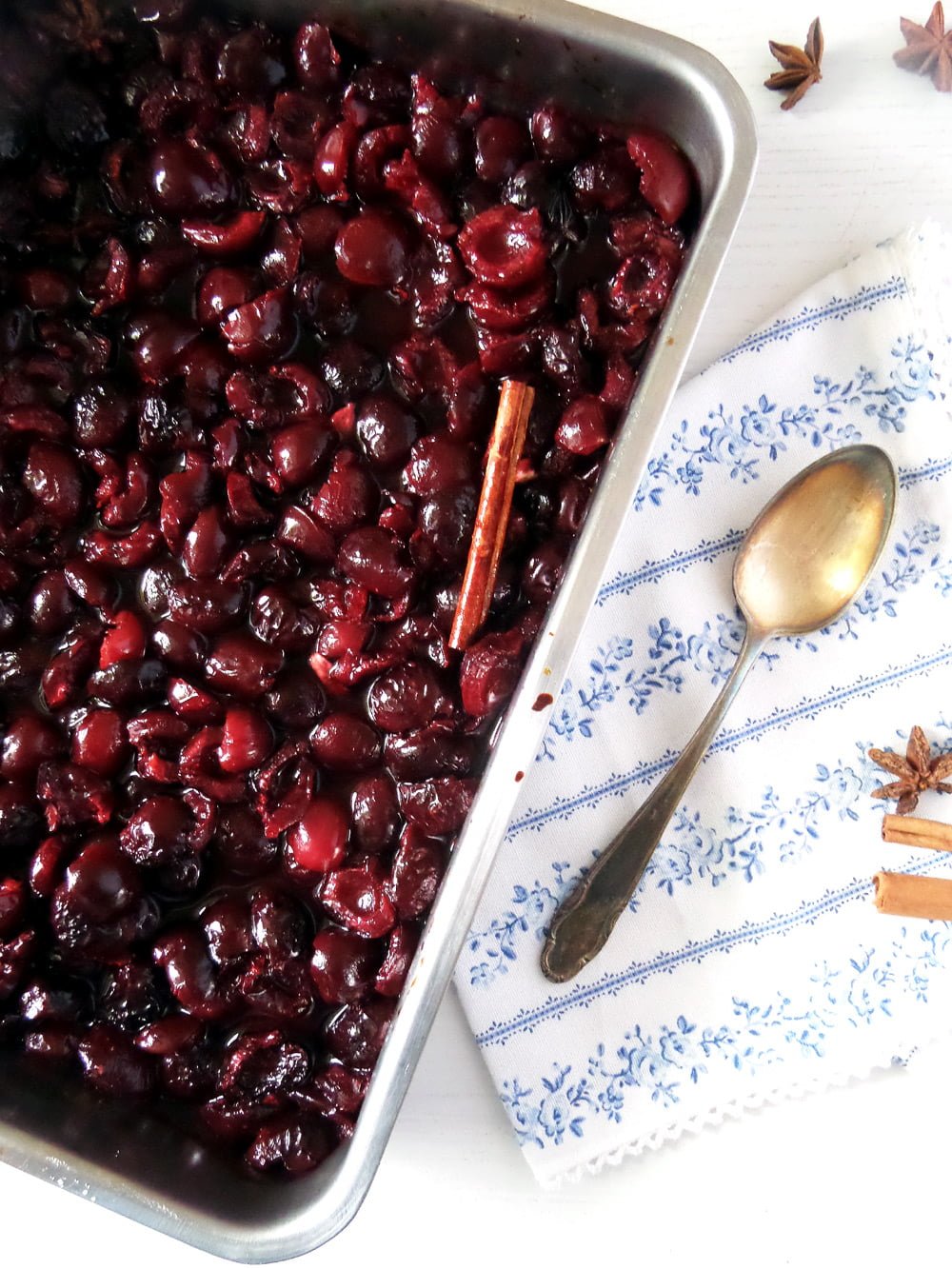 roasted cherries in oven