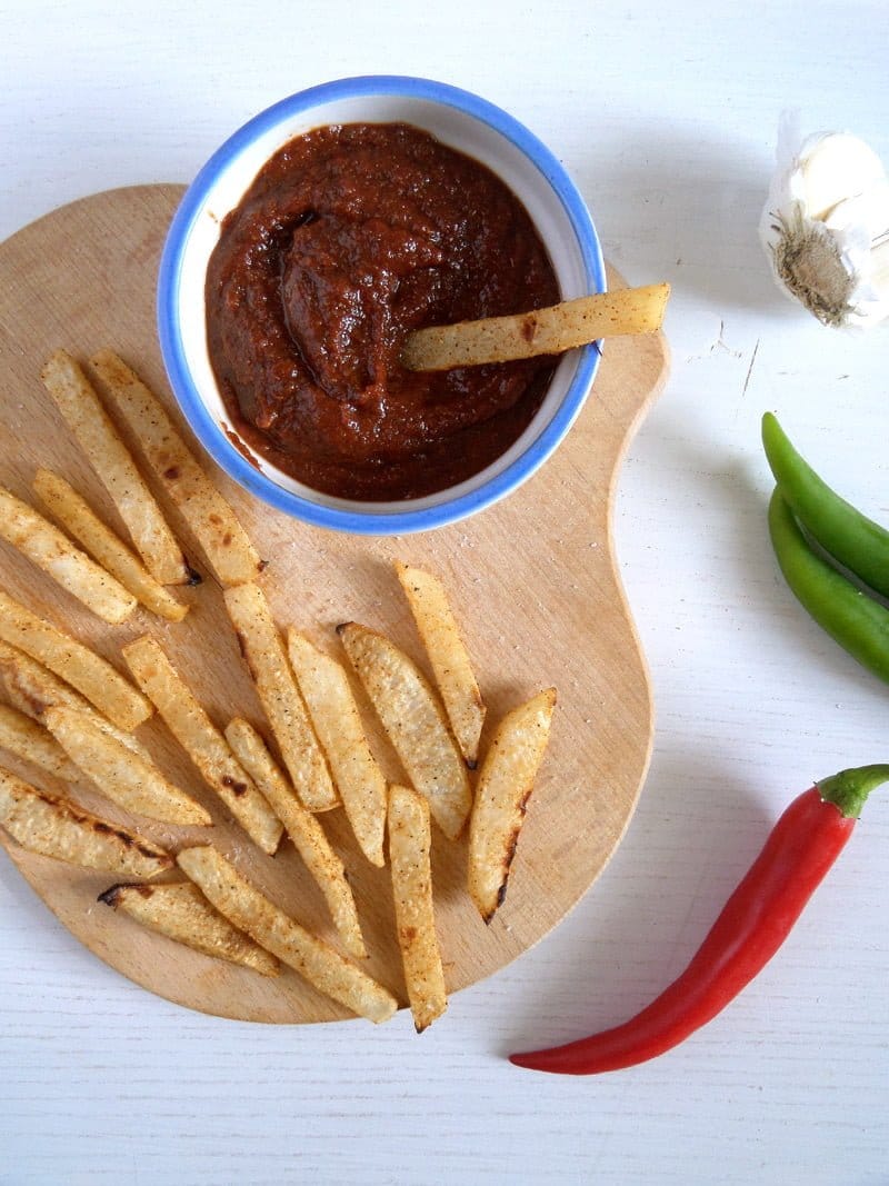 Kohlrabi Fries with Curry Ketchup