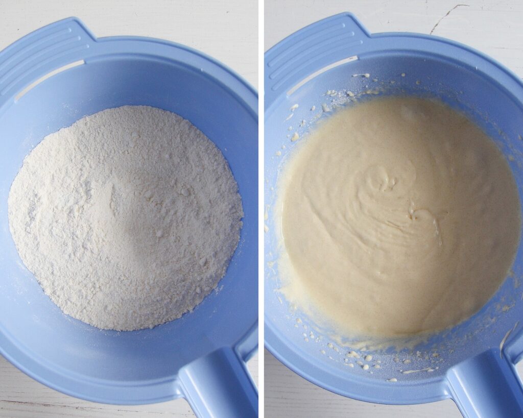 flour and batter for german cake