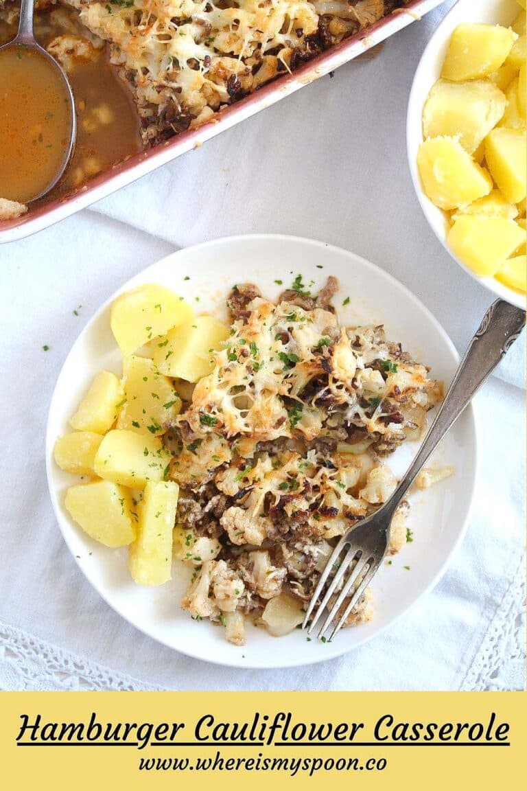 Hamburger Cauliflower Casserole (with Cheese)
