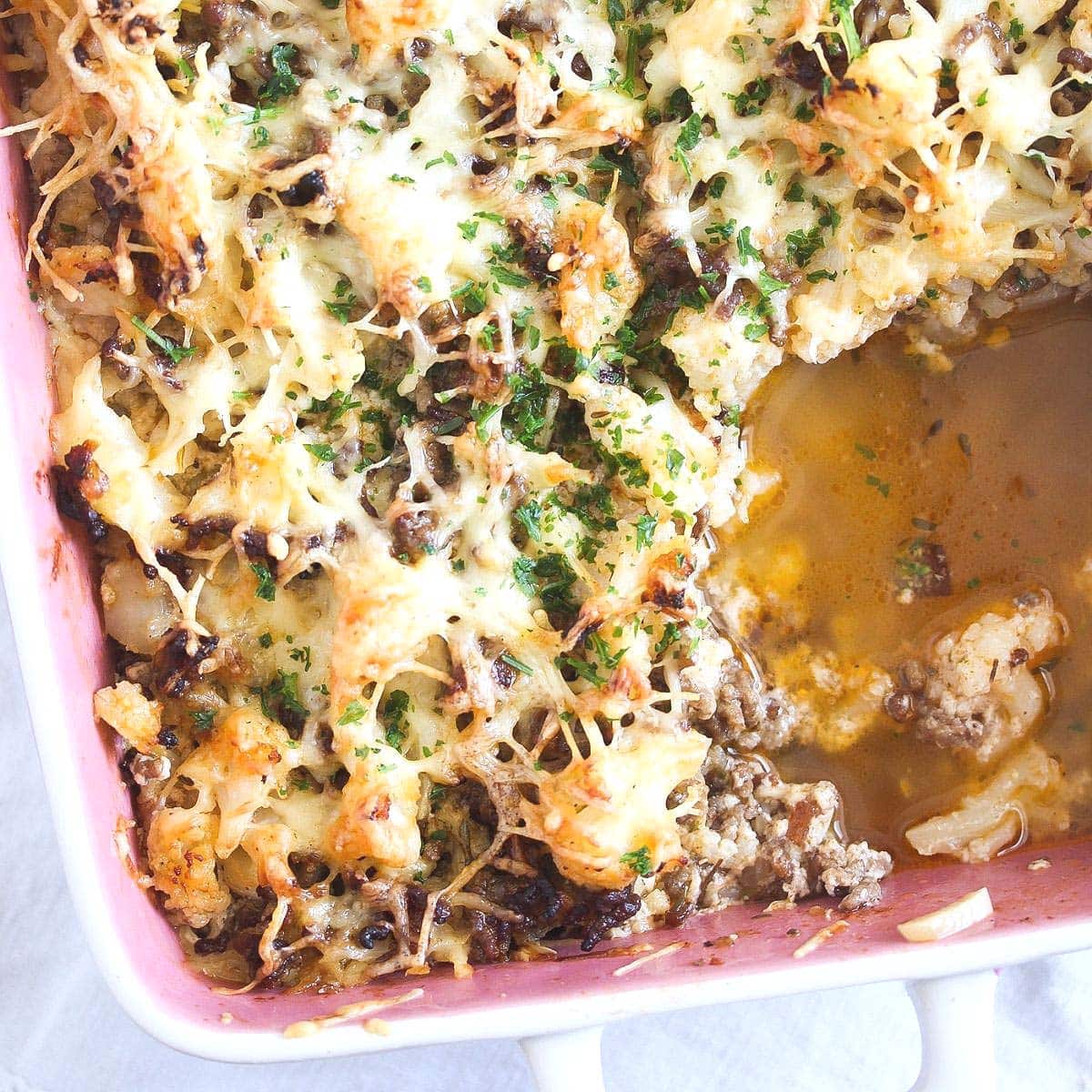 Ground Beef Cauliflower Casserole