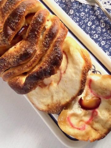 plum bread with cinnamon on the table