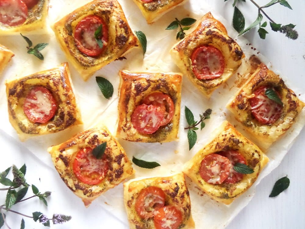 Puff Pastry and Pesto Nibbles