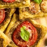 pin image with the title puff pastry nibbles.