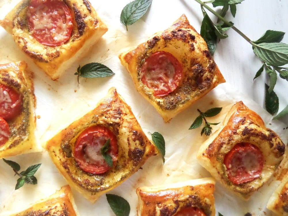 Puff Pastry and Mint Pesto Nibbles