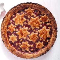 original linzer torte with redcurrant jam and pastry.