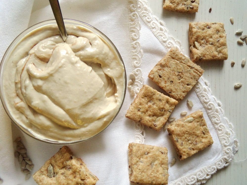 Silken Tofu Spread with Spelt Crackers - Where Is My Spoon