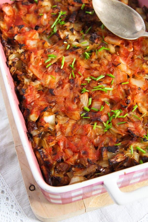 Stuffed Cabbage Casserole with Bacon and Ground Pork 