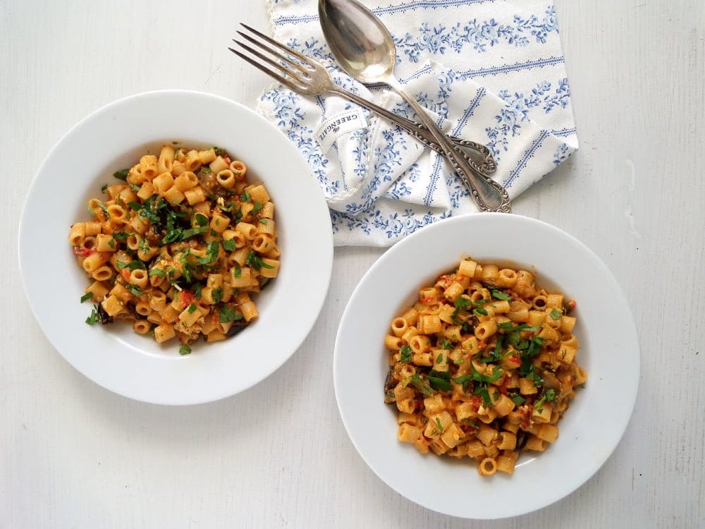 Pasta with Eggplant Tomato Sauce