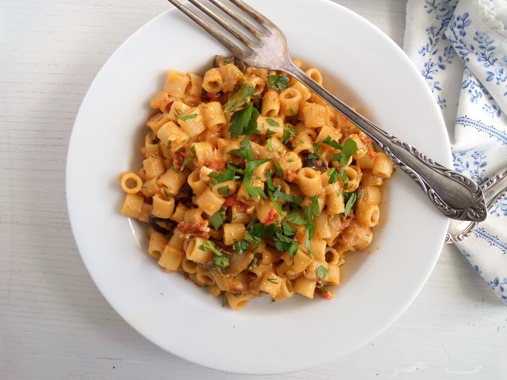 Pasta with Eggplant Tomato Sauce