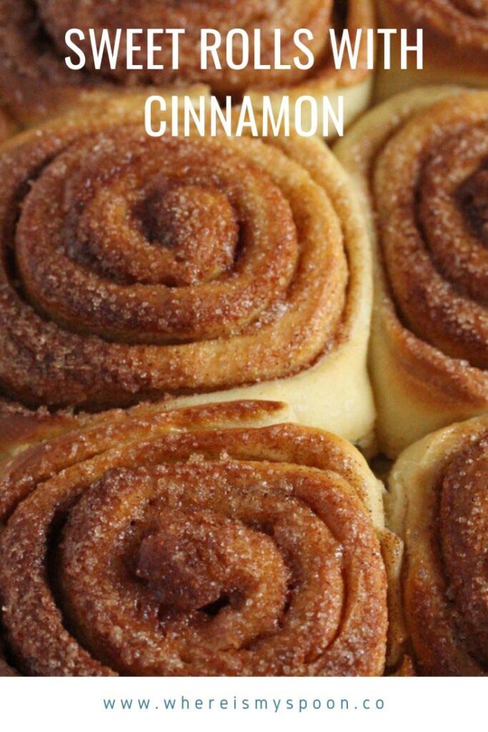 sweet rolls with cinnamon close up