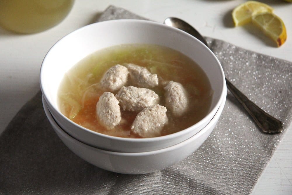 Homemade Fish Stock with Salmon Balls