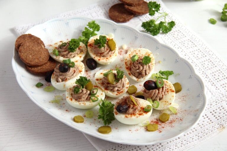 Easter Deviled Eggs with Chicken Liver (Romanian Recipe)