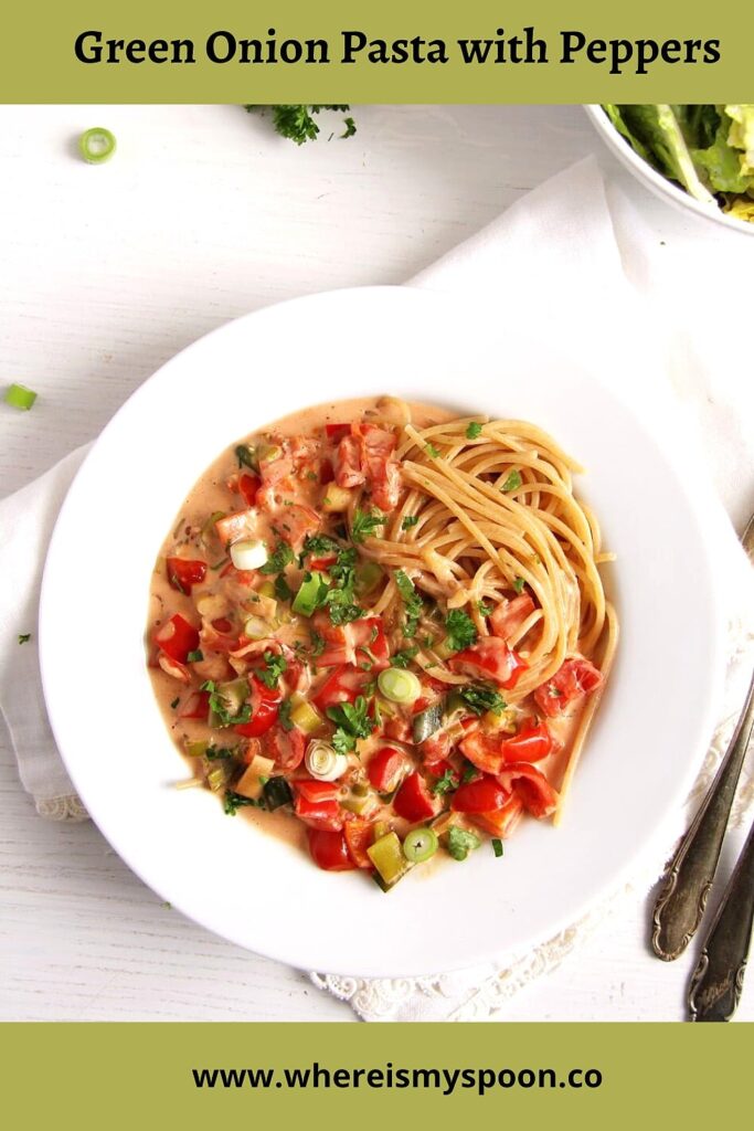 whole wheat spaghetti with creamy vegetables