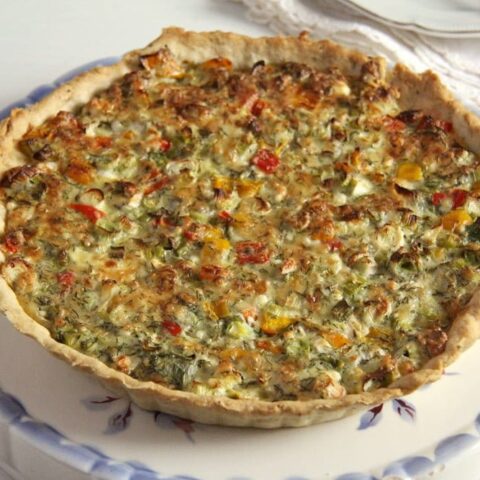 Easy Quiche with Cheese and Green Onions