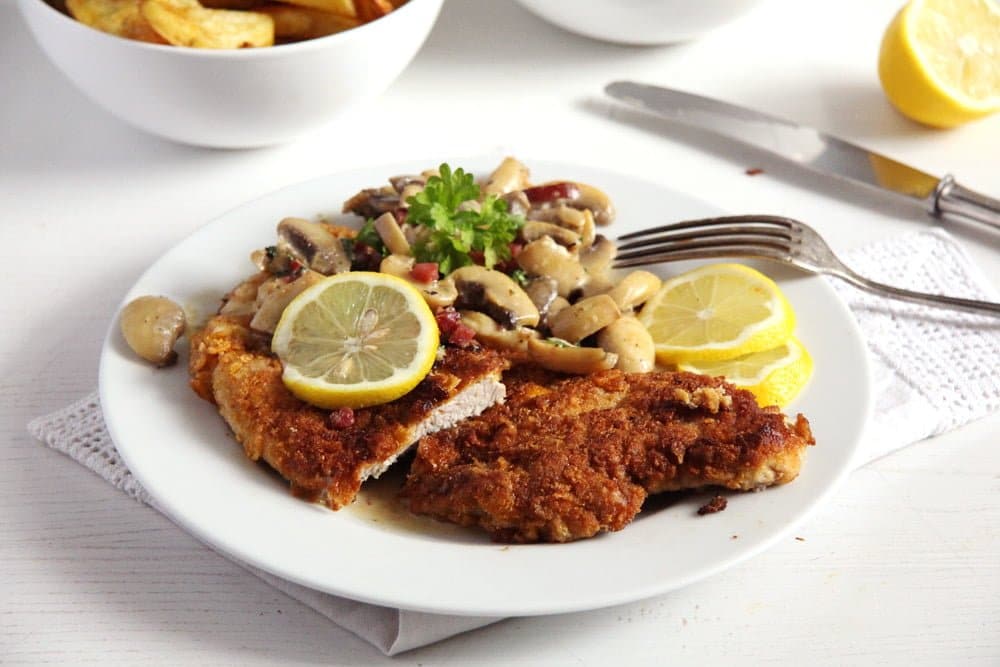 Jägerschnitzel with mushroom sauce