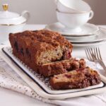 sliced rhubarb bread with blackberries