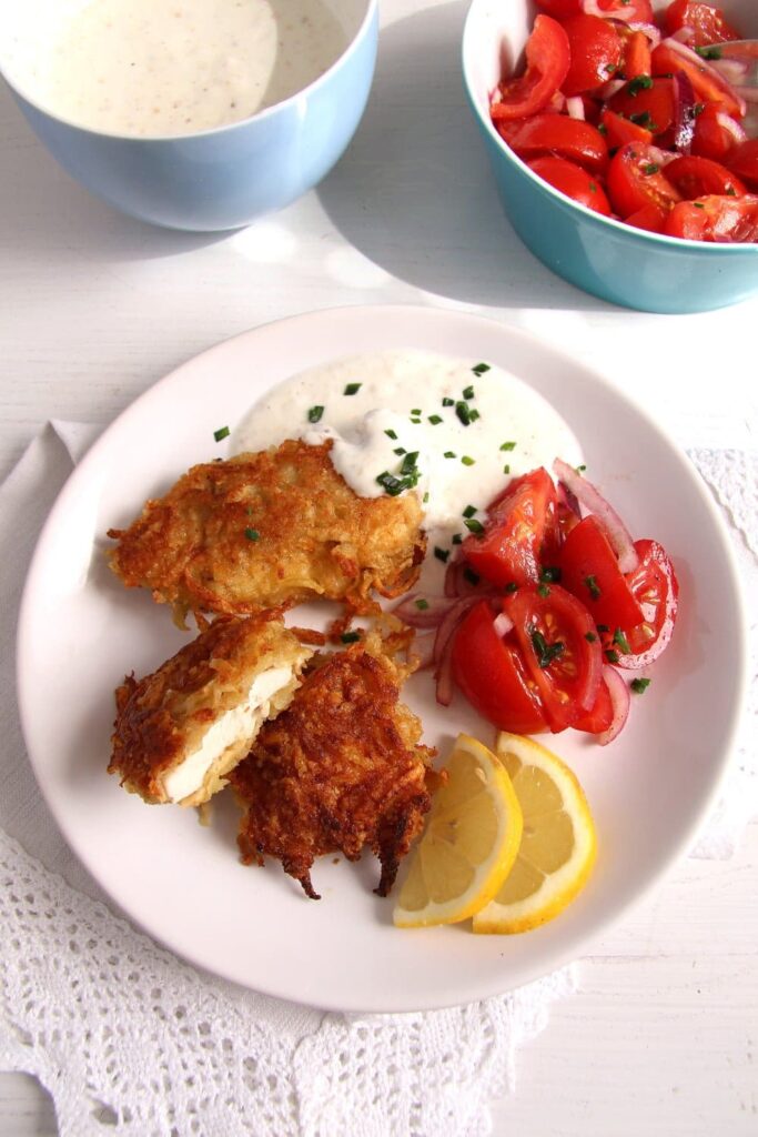 Chicken Schnitzel with Potato Crust