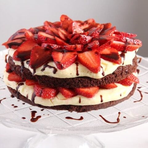 Strawberry Torte Or Brownie Strawberry Cake