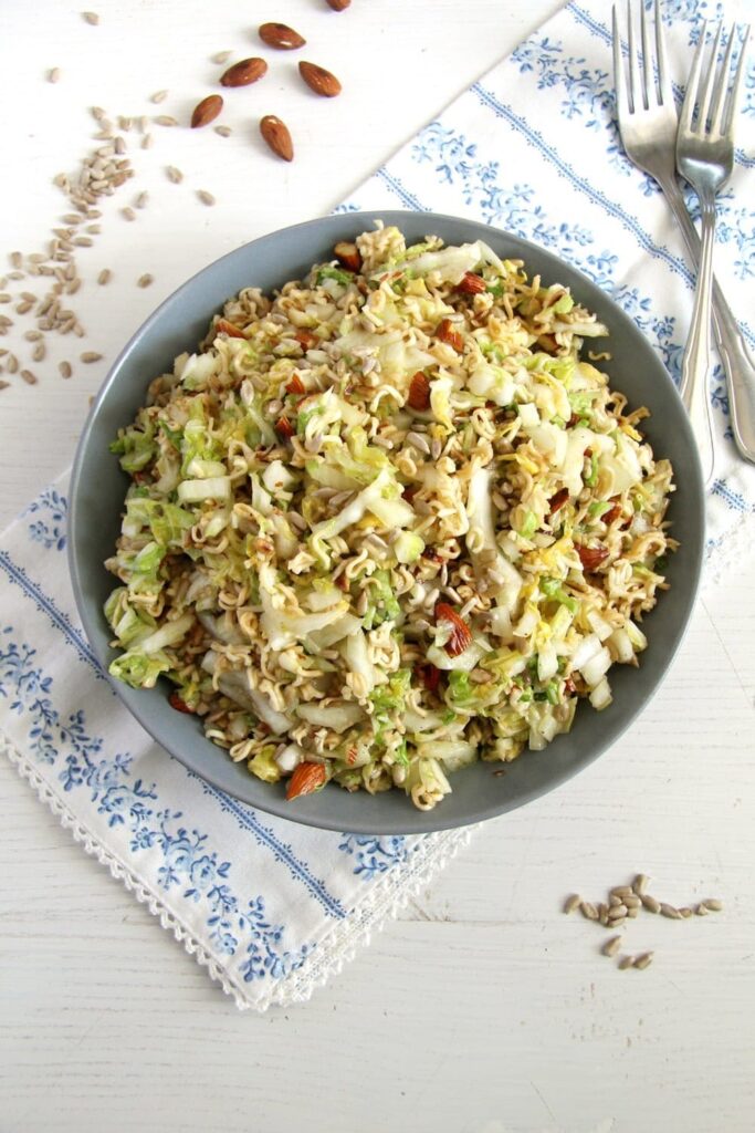 Ramen Cabbage Salad (Chinese Cabbage Salad with Ramen Noodles)